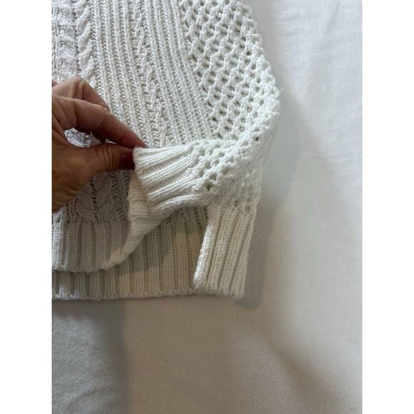 Madewell Cable-Knit Sweater in Antique Cream Women's Size Small Long Sleeve - Picture 5 of 7